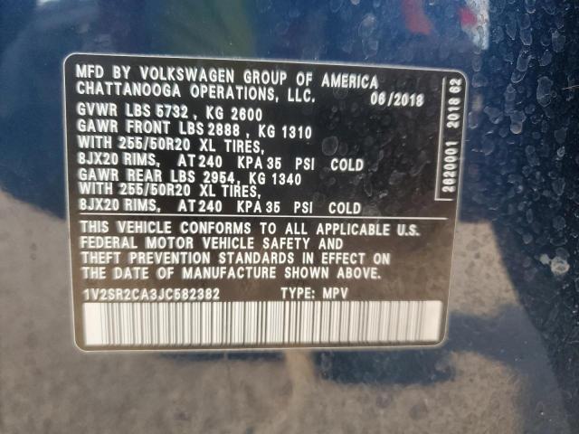 1V2SR2CA3JC582382 - 2018 VOLKSWAGEN ATLAS SEL Mavi foto 14