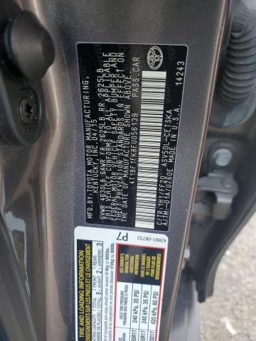 4T1BF1FK8FU056139 - 2015 TOYOTA CAMRY LE GRAY photo 12