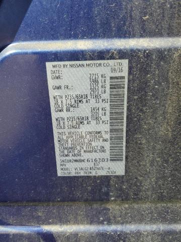 5N1DR2MN8HC616303 - 2017 NISSAN PATHFINDER S BLUE photo 14