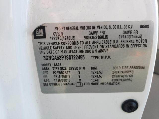 3GNCA53P78S722495 - 2008 CHEVROLET HHR LT WHITE photo 12