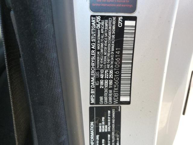 WDBTK56G16T056141 - 2006 MERCEDES-BENZ CLK 350 SILVER photo 12