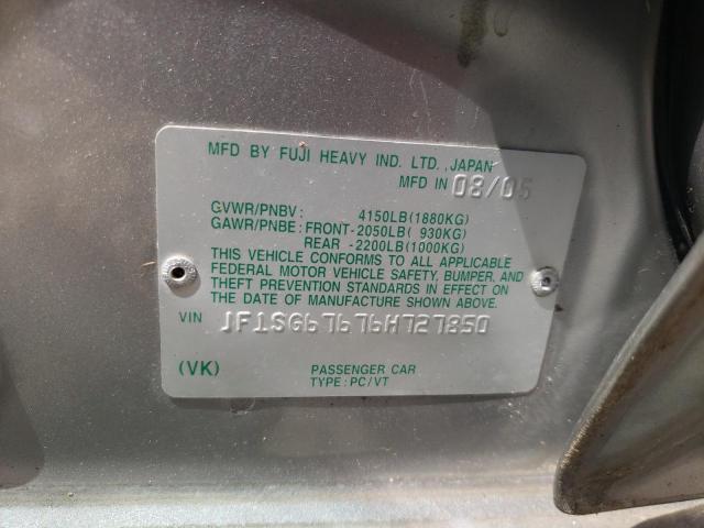 JF1SG67676H727850 - 2006 SUBARU FORESTER 2.5X LL BEAN SILVER photo 13