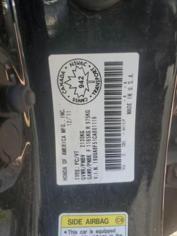 19UUA8F51CA801116 - 2012 ACURA TL BLACK photo 12