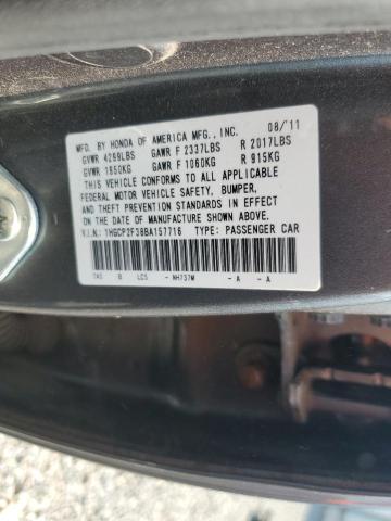 1HGCP2F38BA157716 - 2011 HONDA ACCORD LX Grau Foto 13