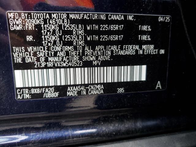 2T3P1RFVXSW540523 - 2025 TOYOTA RAV4 XLE BLUE photo 13