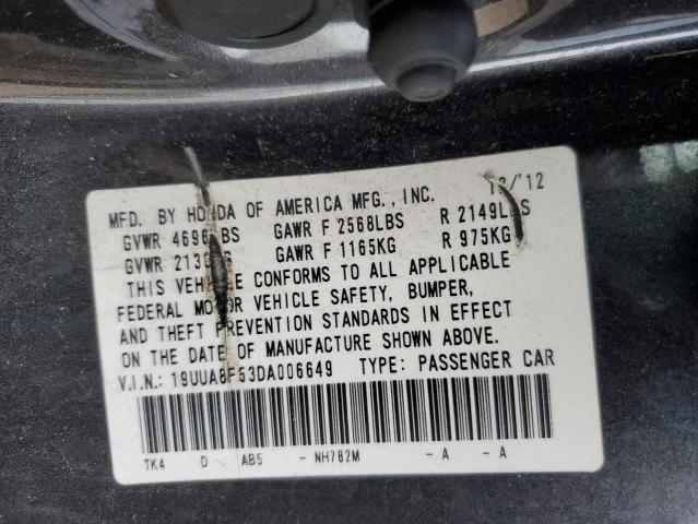 19UUA8F53DA006649 - 2013 ACURA TL TECH GRAY photo 12