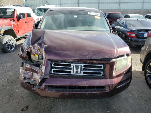 2HJYK16537H544922 - 2007 HONDA RIDGELINE RTL MAROON photo 5