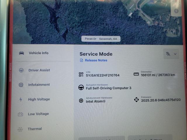 5YJSA1E22HF210764 - 2017 TESLA MODEL S Azul foto 9