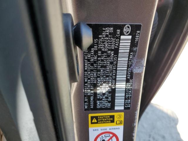 4T4BF1FK9FR516351 - 2015 TOYOTA CAMRY LE GRAY photo 12