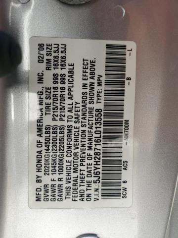 5J6YH28716L013558 - 2006 HONDA ELEMENT EX Silber Foto 13