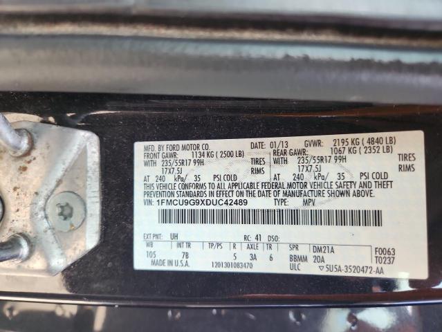 1FMCU9G9XDUC42489 - 2013 FORD ESCAPE SE BLACK photo 13