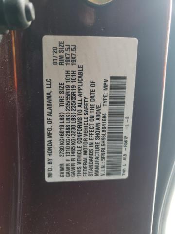 5FNRL6H96LB041694 - 2020 HONDA ODYSSEY ELITE ბურგუნდია ფოტო 13