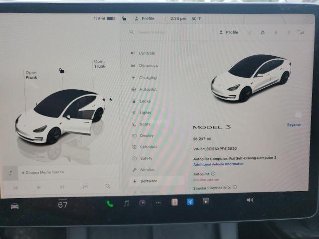 5YJ3E1EAXPF413030 - 2023 TESLA MODEL 3 თეთრი ფოტო 9