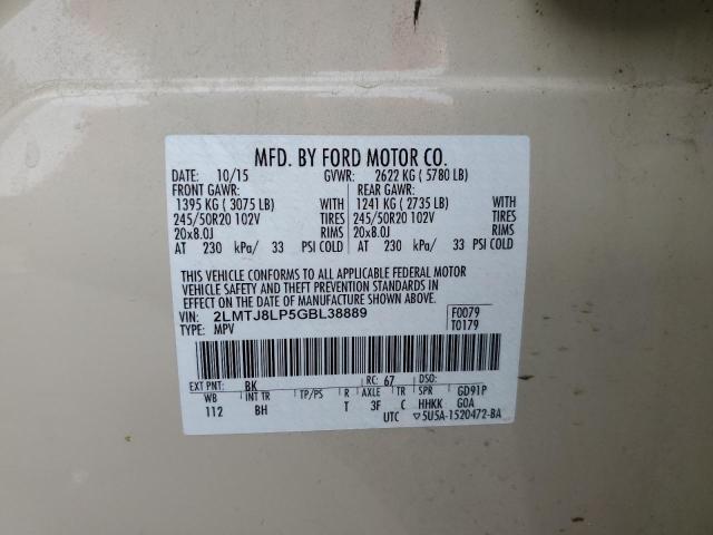 2LMTJ8LP5GBL38889 - 2016 LINCOLN MKX RESERVE Bej fotoğraf 13