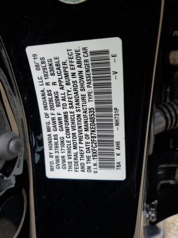 19XFC2F87KE048535 - 2019 HONDA CIVIC SPORT 黑色 照片 13