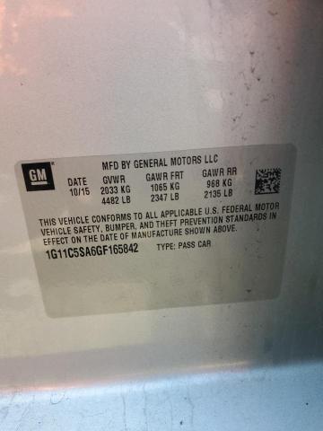 1G11C5SA6GF165842 - 2016 CHEVROLET MALIBU LIM LT 银色 照片 13