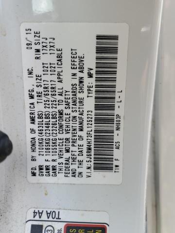 5J6RM4H73FL125273 - 2015 HONDA CR-V EXL Ağ foto 14