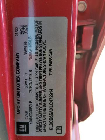 KL8CB6SAXLC472914 - 2020 CHEVROLET SPARK LS RED photo 14