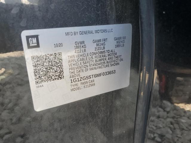 1G1ZG5ST6MF033653 - 2021 CHEVROLET MALIBU RS BLACK photo 12