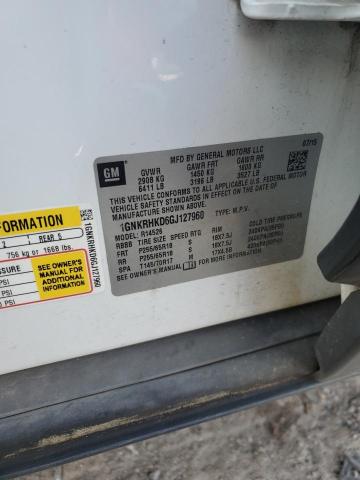 1GNKRHKD6GJ127960 - 2016 CHEVROLET TRAVERSE LT 白色 照片 13