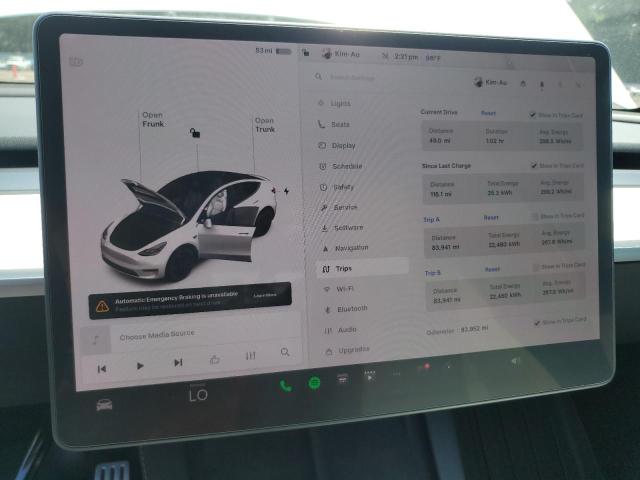 5YJYGDEF6MF258713 - 2021 TESLA MODEL Y WHITE photo 9
