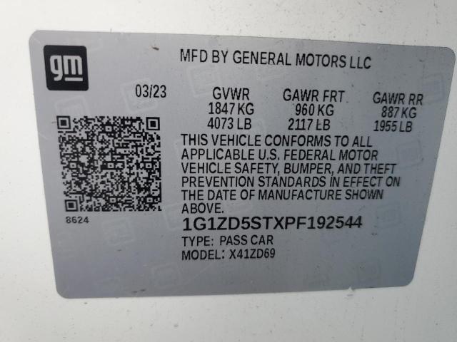 1G1ZD5STXPF192544 - 2023 CHEVROLET MALIBU LT 白色 照片 13