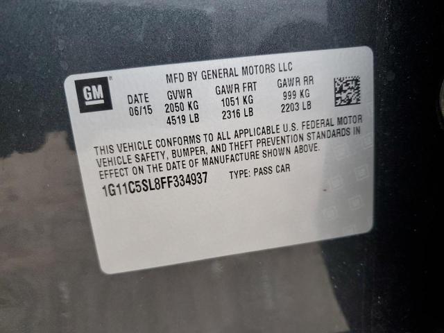 1G11C5SL8FF334937 - 2015 CHEVROLET MALIBU 1LT BLACK photo 12