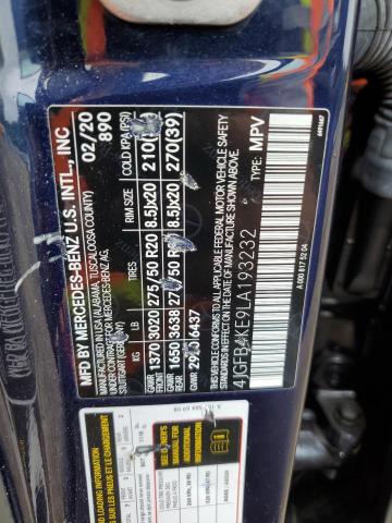 4JGFB4KE9LA193232 - 2020 MERCEDES-BENZ GLE 350 4MATIC BLUE photo 13