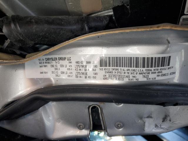 3C6TR5DT2EG121403 - 2014 RAM 2500 SLT Արծաթագույն լուսանկար 12