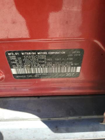 JA4AP3AWXJU002718 - 2018 MITSUBISHI OUTLANDER ES RED photo 12