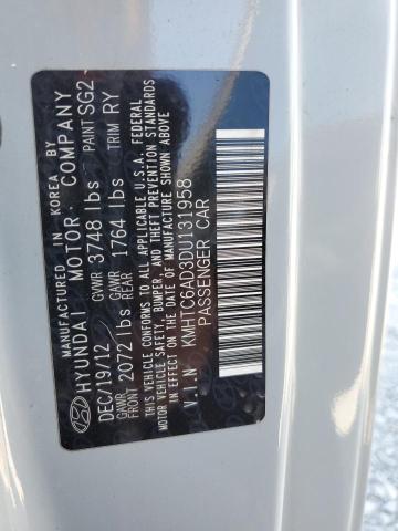 KMHTC6AD3DU131958 - 2013 HYUNDAI VELOSTER 银色 照片 14