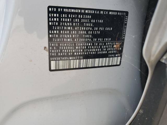 3VV3B7AX5JM047715 - 2018 VOLKSWAGEN TIGUAN SE 银色 照片 13