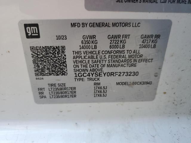 1GC4YSEY0RF273230 - 2024 CHEVROLET SILVERADO K3500 WHITE photo 13