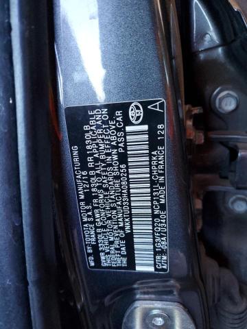 VNKKTUD33HA080256 - 2017 TOYOTA YARIS L GRAY photo 12