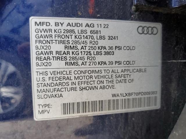 WA1LXBF70PD009383 - 2023 AUDI Q7 PREMIUM PLUS Կապույտ լուսանկար 13