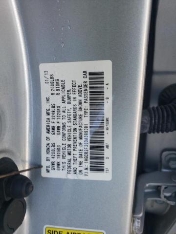 1HGCR2F36DA089381 - 2013 HONDA ACCORD LX SILVER photo 12