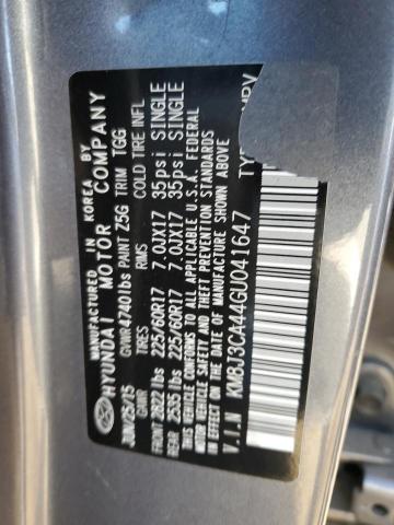 KM8J3CA44GU041647 - 2016 HYUNDAI TUCSON LIMITED GRAY photo 12