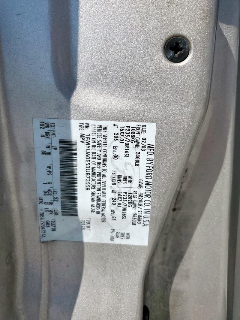 1FMYU60E53UB73558 - 2003 FORD EXPLORER SPORT 银色 照片 13