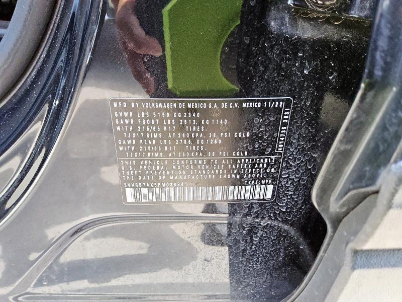 3VVRB7AX5PM038841 - 2023 VOLKSWAGEN TIGUAN S Czarny zdjęcie 12