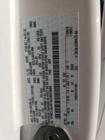 1FMCU9J91NUB93886 - 2022 FORD ESCAPE TITANIUM თეთრი ფოტო 14