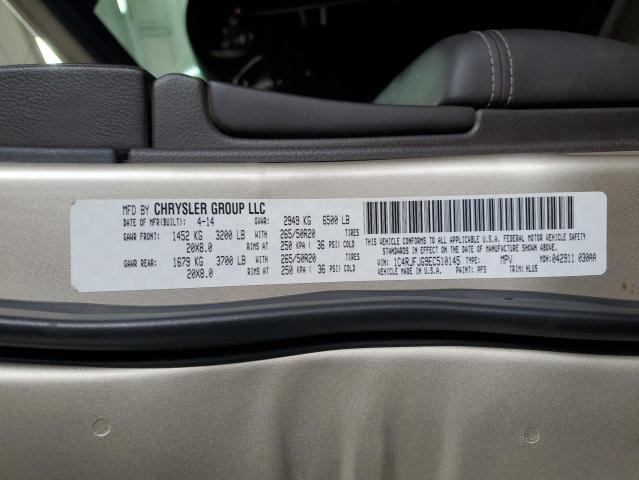 1C4RJFJG9EC510145 - 2014 JEEP GRAND CHER SUMMIT ბეჟი ფოტო 14