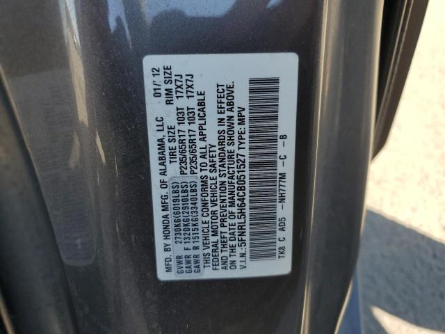 5FNRL5H64CB051527 - 2012 HONDA ODYSSEY EXL 灰色 照片 13