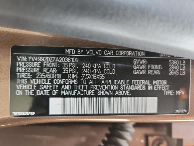 YV4992DZ7A2036109 - 2010 VOLVO XC60 T6 BROWN photo 14