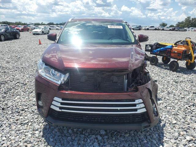 5TDKZRFH7KS346398 - 2019 TOYOTA HIGHLANDER SE MAROON photo 5