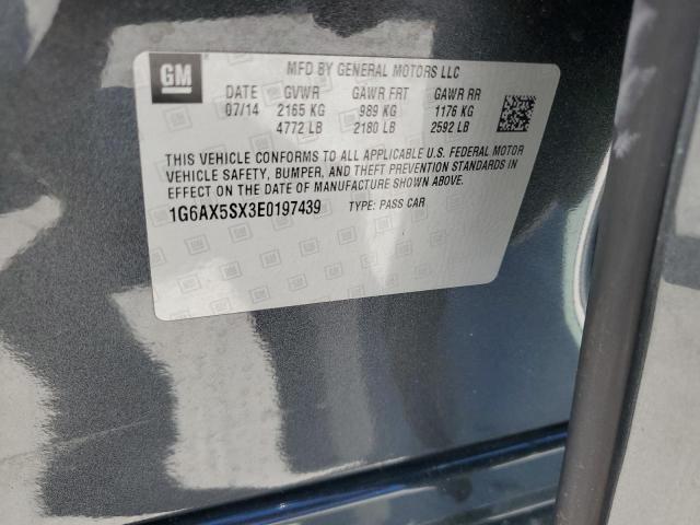 1G6AX5SX3E0197439 - 2014 CADILLAC CTS LUXURY COLLECTION Сірий фото 12