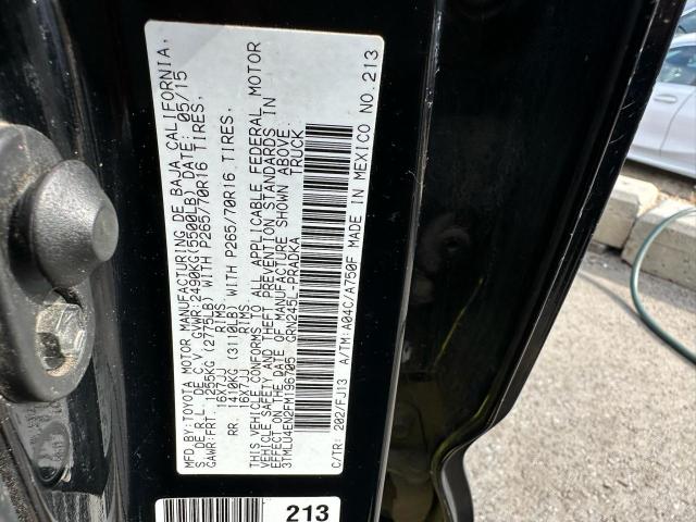 3TMLU4EN2FM196705 - 2015 TOYOTA TACOMA DOUBLE CAB 黑色 照片 10