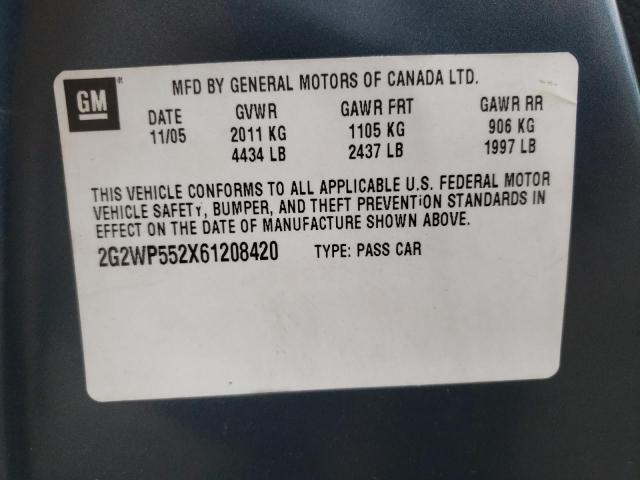 2G2WP552X61208420 - 2006 PONTIAC GRAND PRIX 蓝色 照片 12