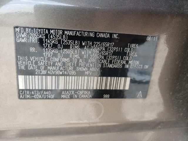 2T3BF4DV9BW147095 - 2011 TOYOTA RAV4 TAN photo 14