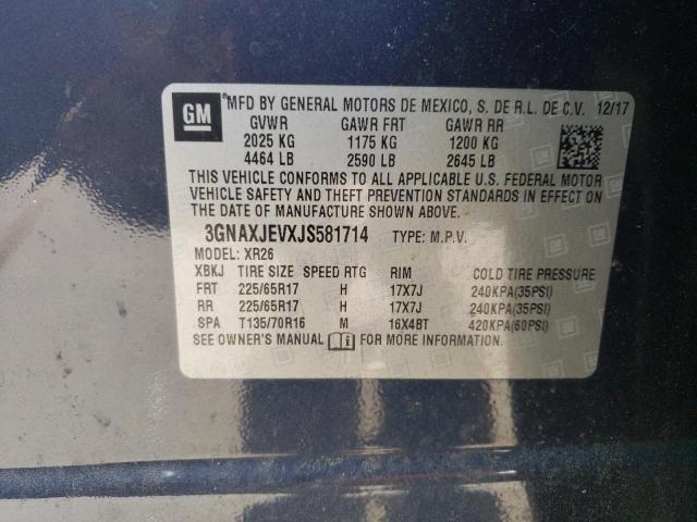 3GNAXJEVXJS581714 - 2018 CHEVROLET EQUINOX LT 蓝色 照片 13