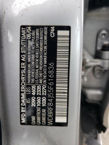 WDBRF84J55F616836 - 2005 MERCEDES-BENZ C 320 4MATIC SILVER photo 12